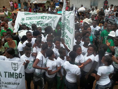Hundreds Of Supporters Welcomes Alpha Timbo to Makeni