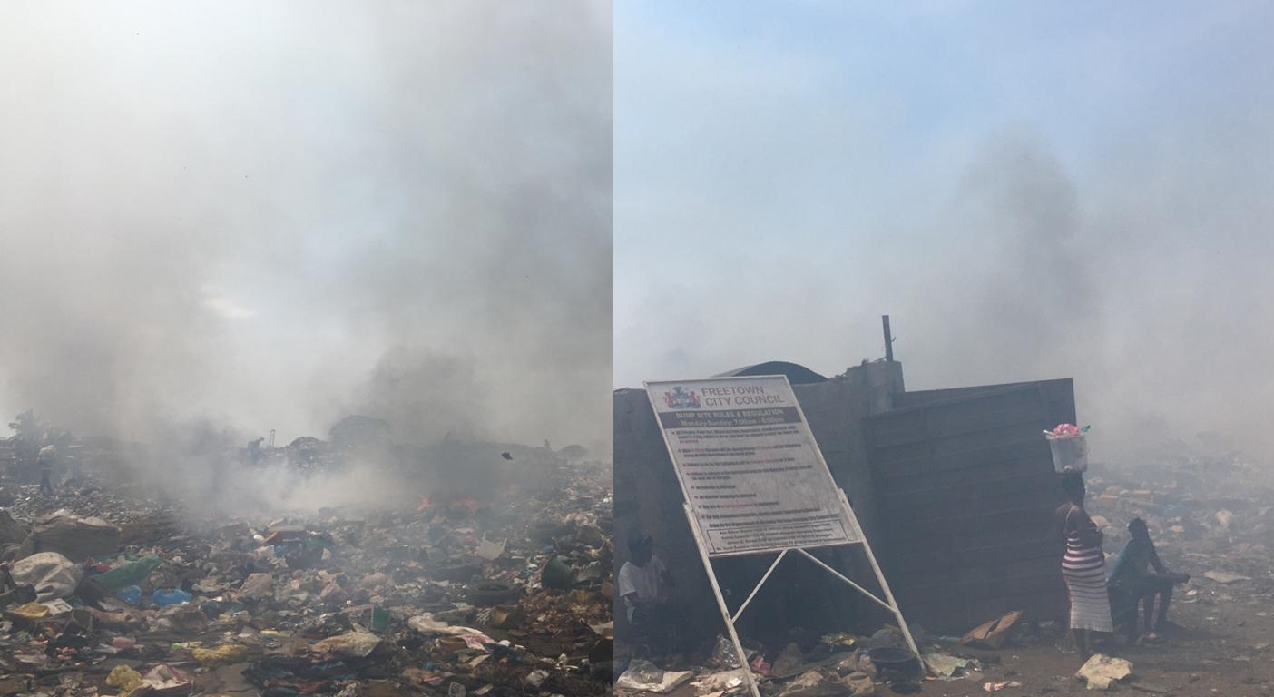 JUST IN: Panic in Freetown as Bomeh Dumpsite Catches Fire