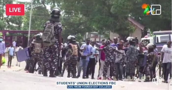 JUST IN: Fourah Bay College Students’ Union Election Turns Violent as Police Fire Teargas