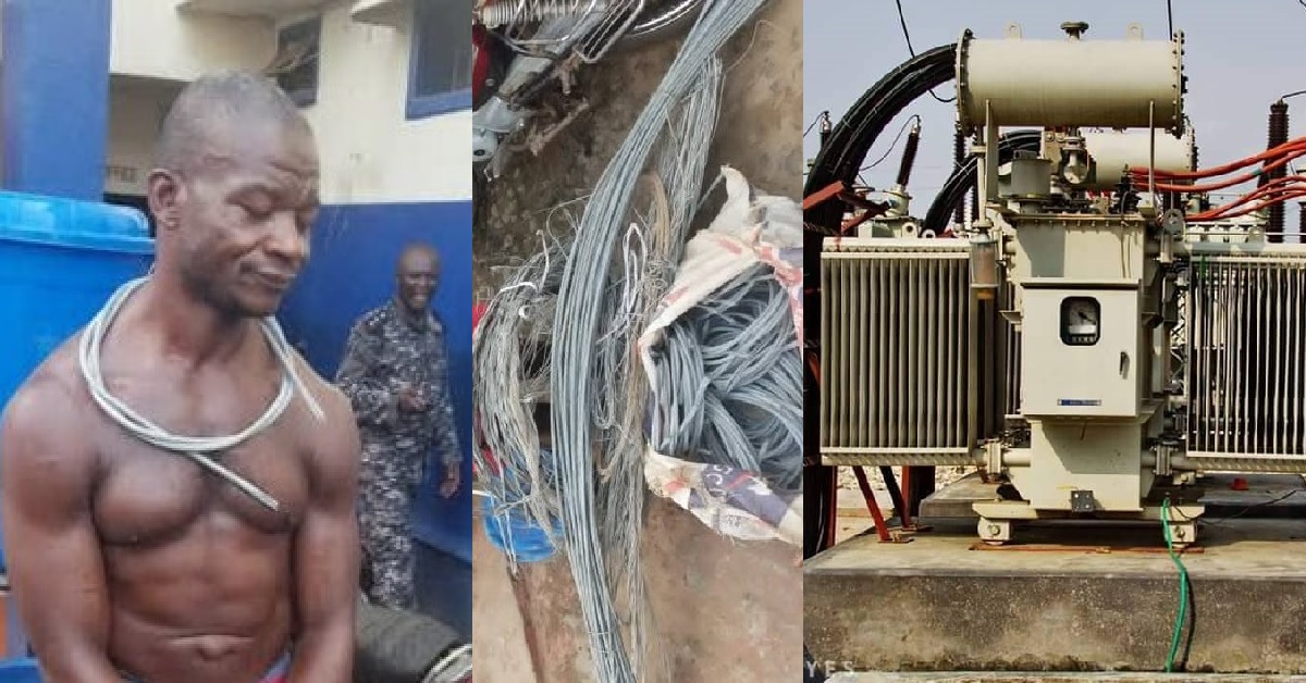 Another Unrepentant Thief Caught Red Handed in Freetown With EDSA Cable