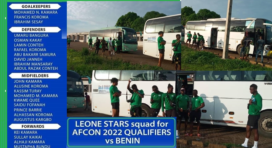 PHOTOS: Sierra Leone Players Depart Freetown For Guinea Ahead of Benin AFCON Qualifier
