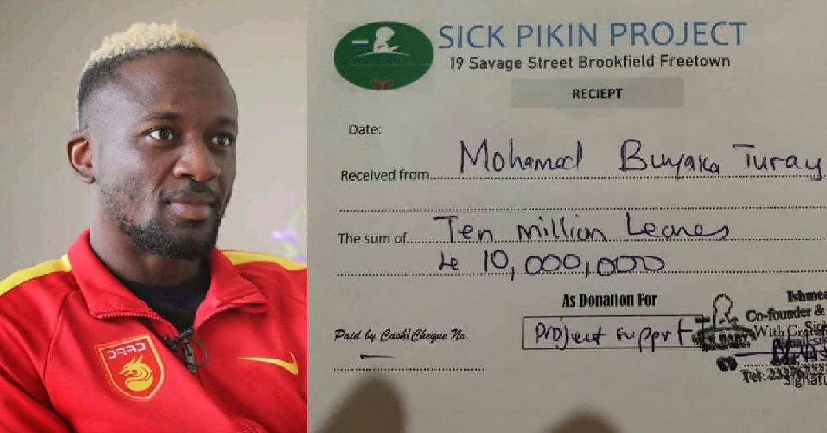 As Promised, Mohamed Buya Turay Donates 10 Million Leones to The Sick Pikin Project