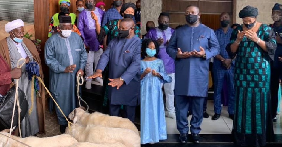 President Julius Maada Bio And First Lady Fatima Donates Lamb to Imams For Eid-Ul-Adha