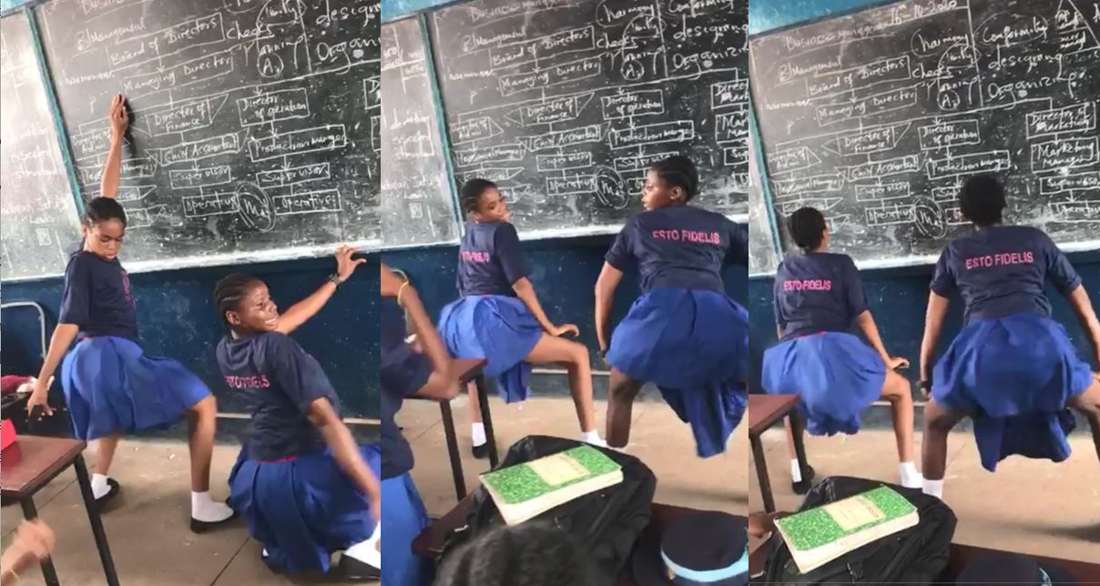 Sierra Leone Secondary School Students Caught Twe*rking in The Classroom (Video)