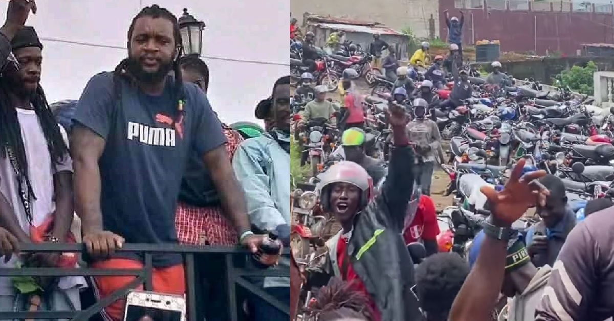 Hundreds of Okada Riders Welcomes Boss La After Court Appearance in Freetown