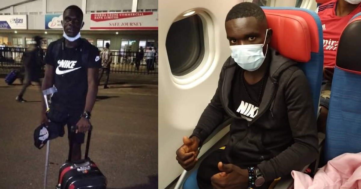 BREAKING: Single Leg Amputee Player, Foday James Lumeh Departs Sierra Leone For Turkey
