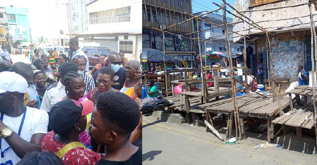 Freetown Traders Protest Over The Destruction of Their Tables by The Sierra Leone Police
