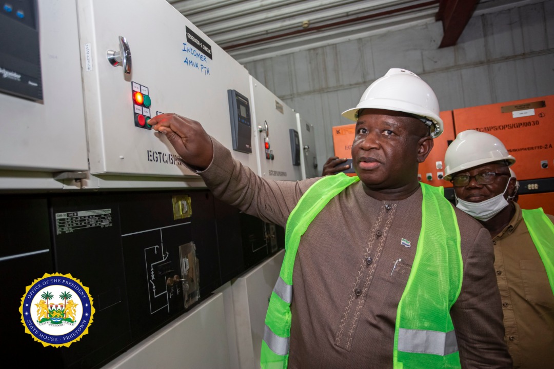 President Bio Commissions TRANSCO CLSG Interconnections in Bo And Kenema, Switches on 225 kV Power Line
