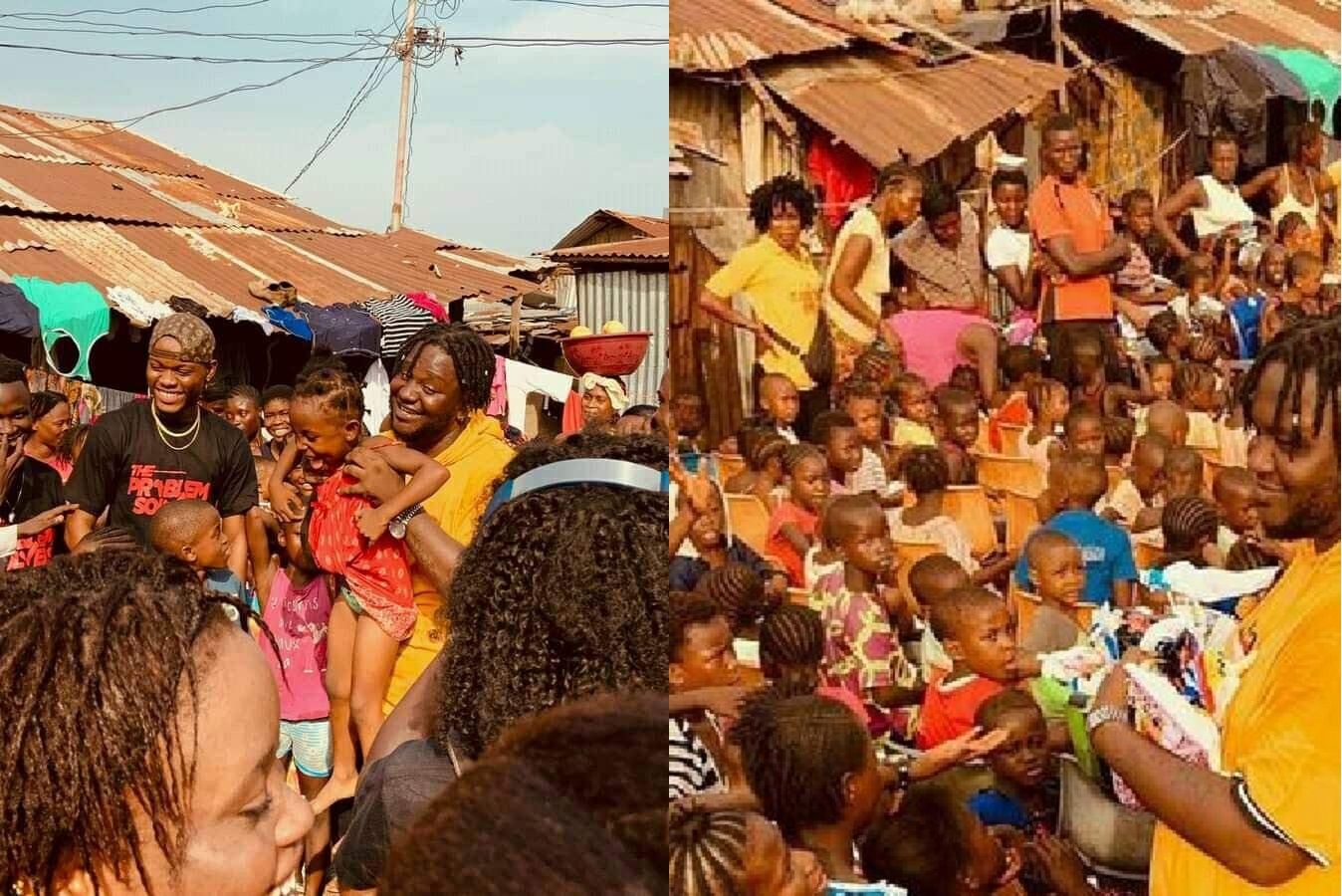 Popular Sierra Leonean Artiste, Cool J Feeds Over 400 Children in Kroo Bay
