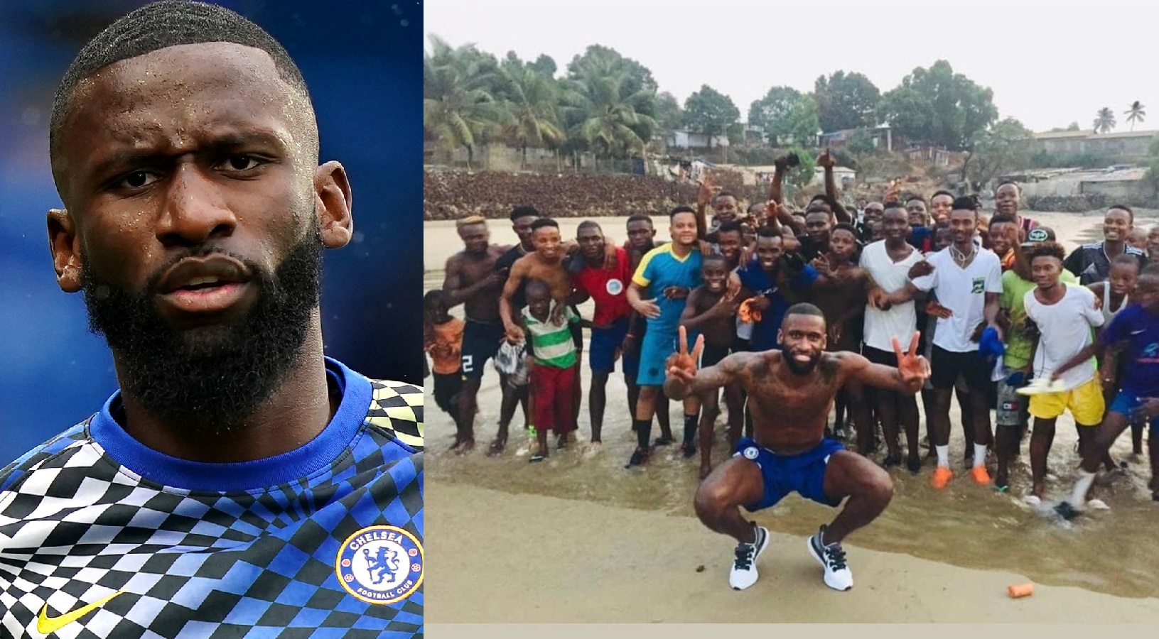 Chelsea Defender, Antonio Rudiger Spotted Jogging at Freetown Lumley Beach
