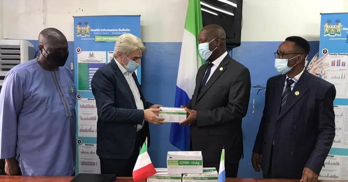 Italian Consul to Sierra Leone Presents Over 667,000 COVID-19 Test Kits to The Ministry of Health