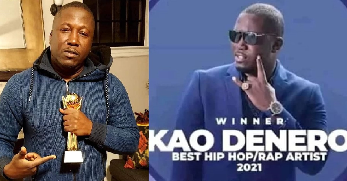 Kao Denero Receives His Award Plaque For Best African Rapper