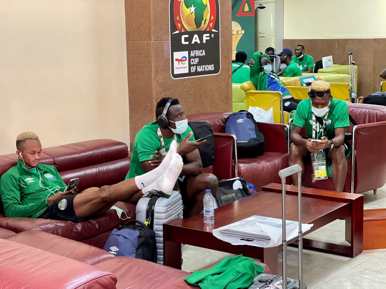 Leone Stars Delegation Checks Into Douala International Airport Ahead of Flight to Freetown