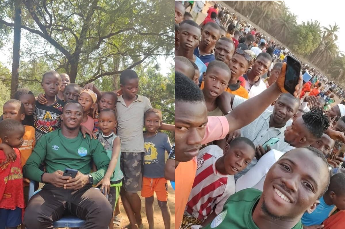 Rousing Welcome For Leone Stars Goalkeeper, Mohamed Kamara in His Hometown Kambia