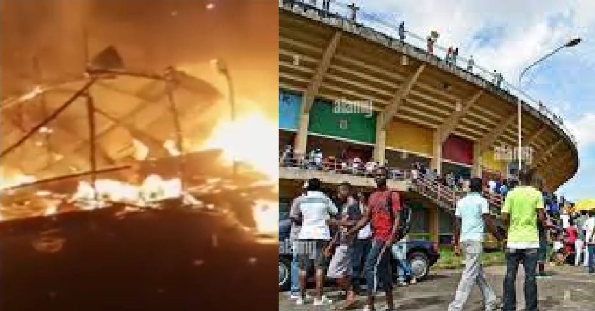 Serious Destruction as Fire Engulfs Sierra Leone National Stadium (Video)