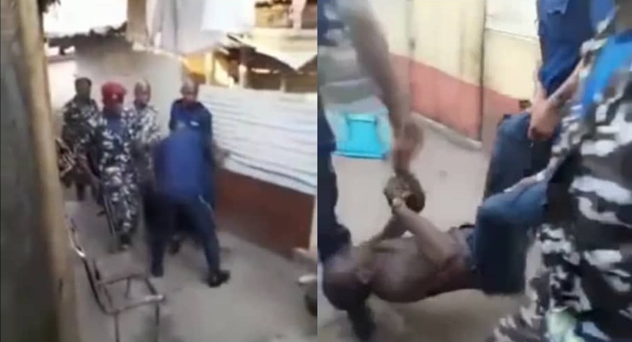 Sierra Leone Police Officers Caught Dragging a Man And Hitting His Head on The Ground in Brutal Arrest