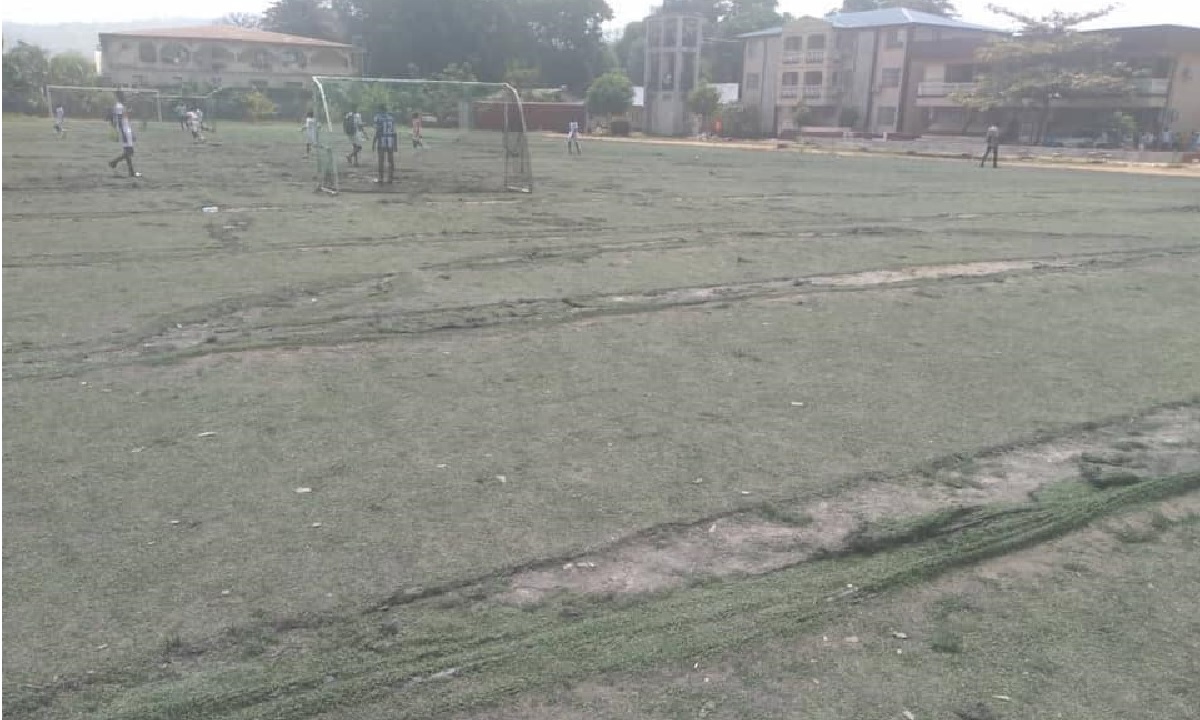 SLFA Football Academy Pitch Lies in a Dilapidated State of Ruin