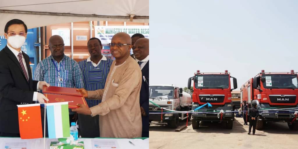 Chinese Embassy Donates 15 water Tankers, Two Fire Engines to Government of Sierra Leone
