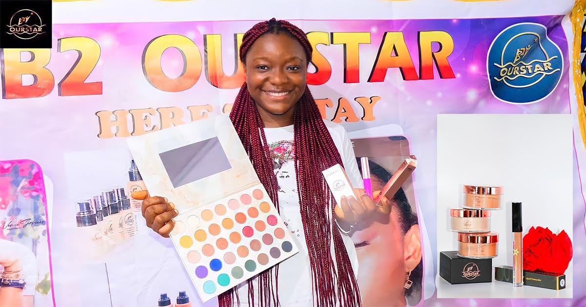 B2 OurStar: Young Sierra Leonean Woman Launches First Full Range Beauty Cosmetic Brand With Over 30 Products in America And Sierra Leone