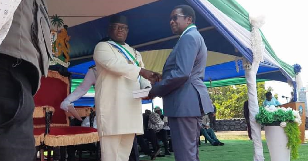 President Julius Bio Decorates Dr. Prince Alex Harding at The State House