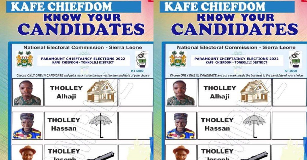 Kafe Chiefdom Goes To Election On Sunday