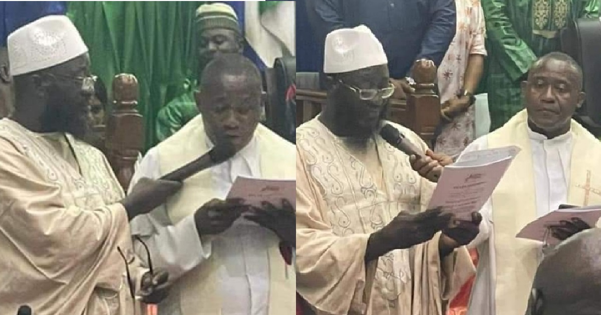Sierra Leonean Reverend Father And Sheikh Showcases Religious Tolerance as Both Holds Microphone For Each Other
