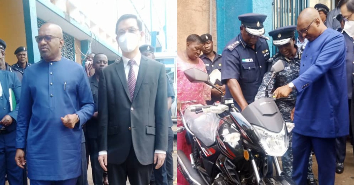 Chinese Embassy Donates 10 Motorbikes to Sierra Leone Police