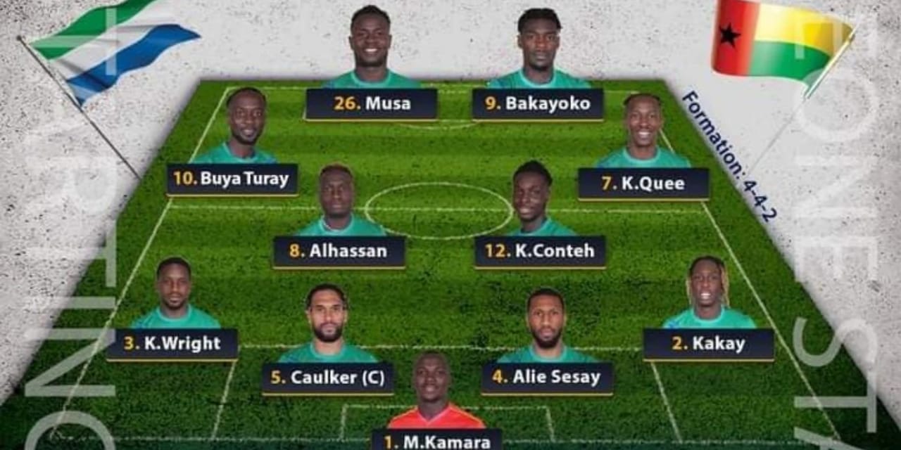 Leone Stars Line up Against Guinea Bissau