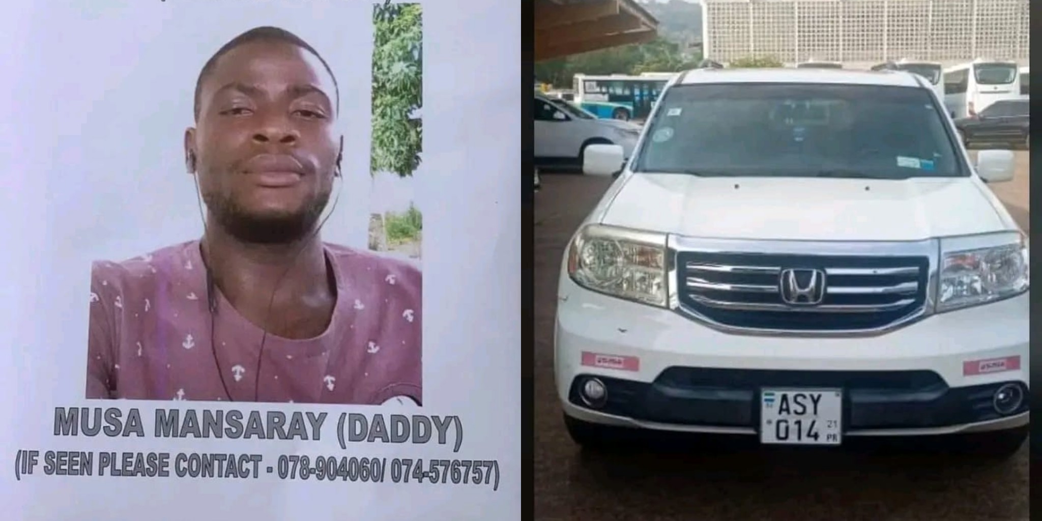 Sierra Leone Police Declare Man Wanted For Allegedly Stealing Honda Jeep