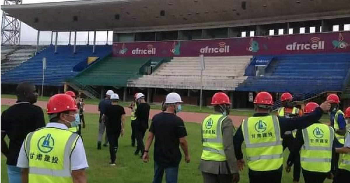 Minister of Sports, Ibrahim Nyelenkeh And NSA Pay Visit to Siaka Stevens Stadium Rehabilitation Project