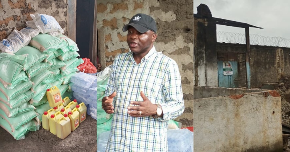 Leader of Government Business in Parliament Hon. Mathew Sahr Nyuma Donates to Fire Victims