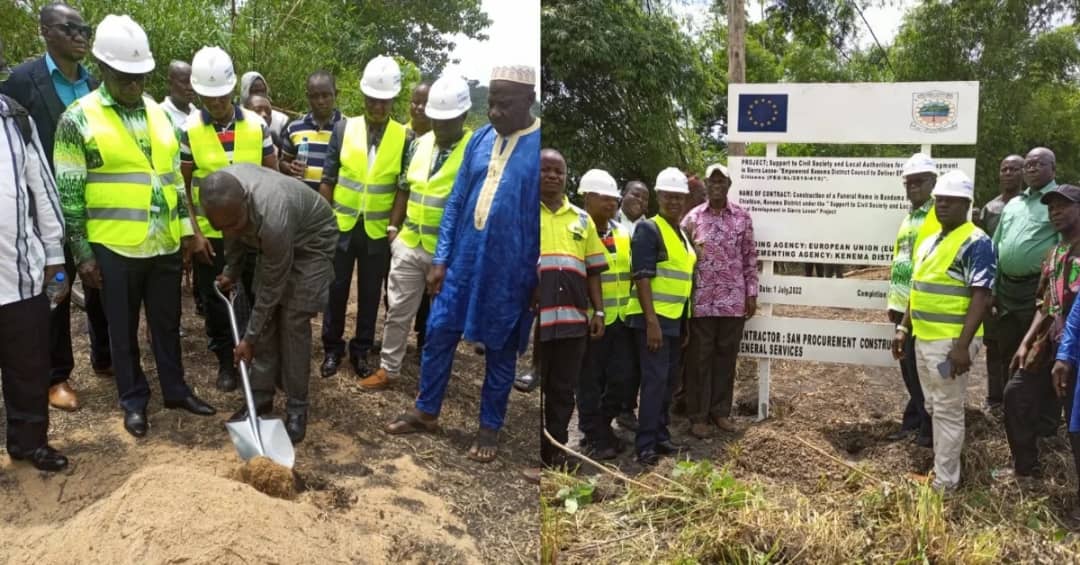 Minister of Local Government Turns Sod For Construction of EU Funded Ultra-Modern Funeral Home in Kenema