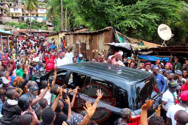Dr Samura Kamara Warmly Welcomed by Thousands of Supporters