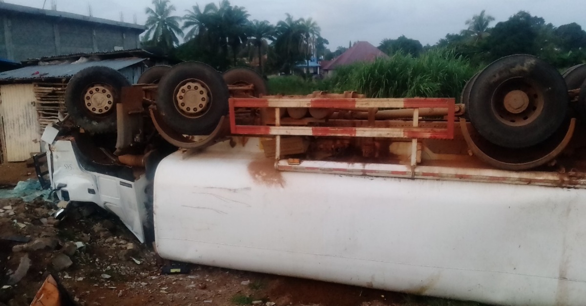 Socfin Agricultural Company Tanker Somersaulted
