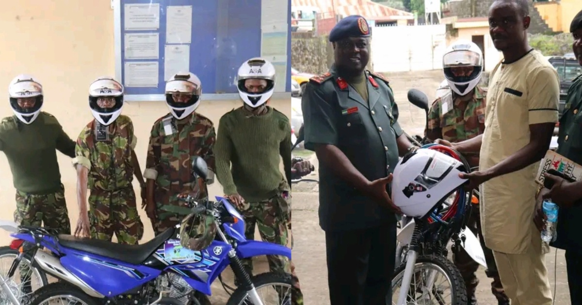 CRS in Partnership With Water Resources Management Boost RSLAF With 10 Motorcycles
