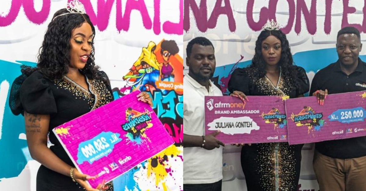 AYV And Africell Presents Le 250,000 Grand Prize to Housemates Salone Season 3 Winner Juliana Conteh