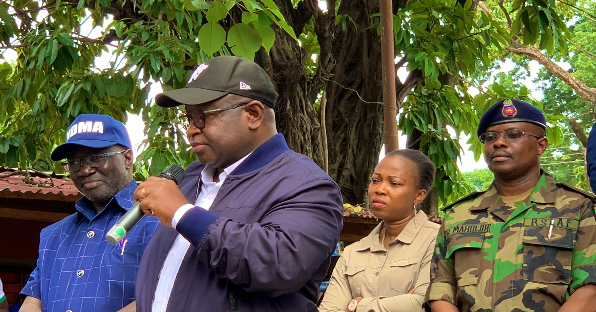 President Bio And First Lady Fatima Bio Visits Mudslide And Flood Victims at Cline Town