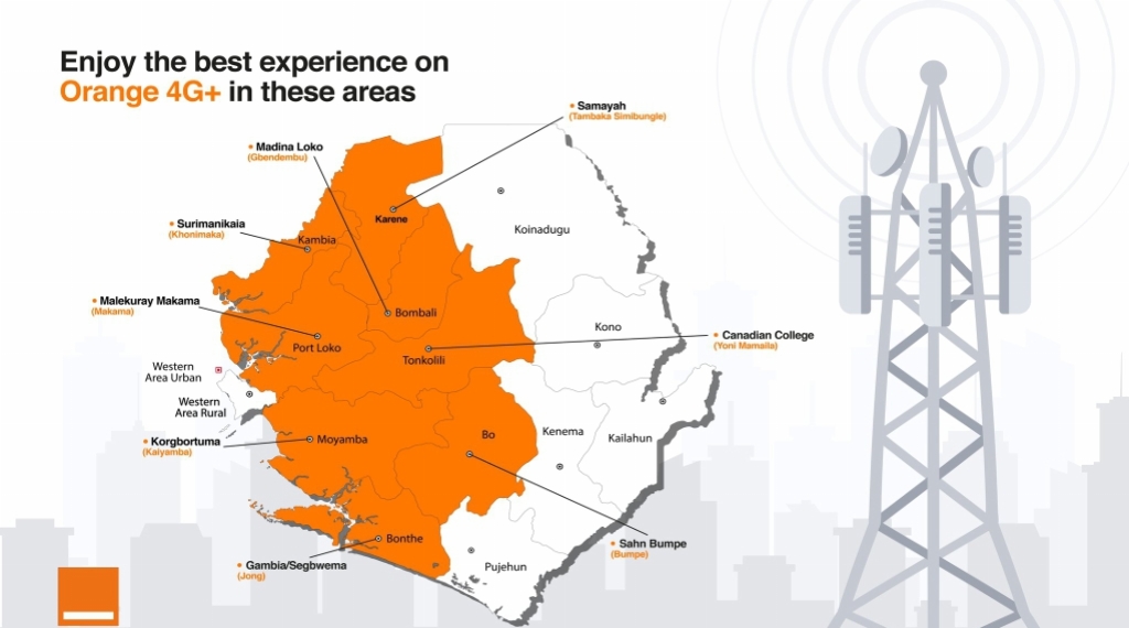 Orange Sierra Leone Unveils New Areas With 4G+ Network