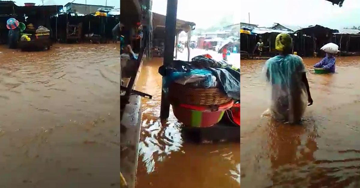 Huge Losses as Heavy Rains Left Tombo Park Market Waterlogged (Video)
