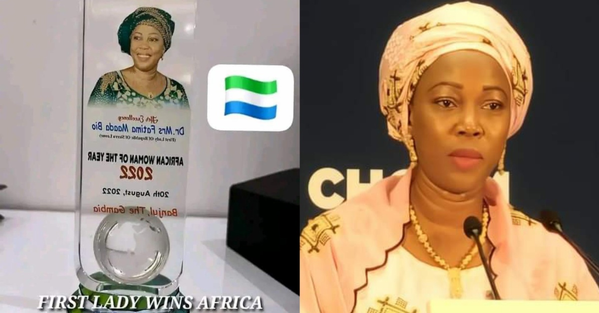 Sierra Leone’s First Lady Bags African Woman of The Year Award 2022