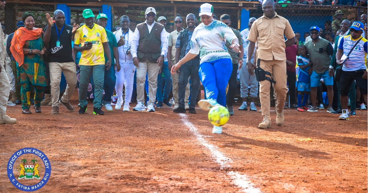 In COFA Inter-Community League: Madam Fatima Bio Takes Kick-Offs In President Bio’s Trophy