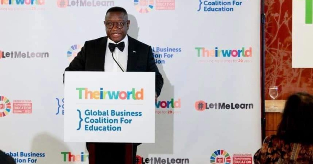 President Bio Addresses High-Level Dinner Event on Transforming Education, Calls on Colleague Leaders to Commit to Education