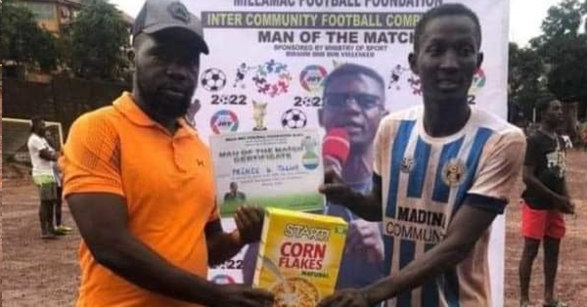 Man of The Match Awarded With a Le10 Cornflakes Box in Ahmed Gento Trophy 2022 Community League