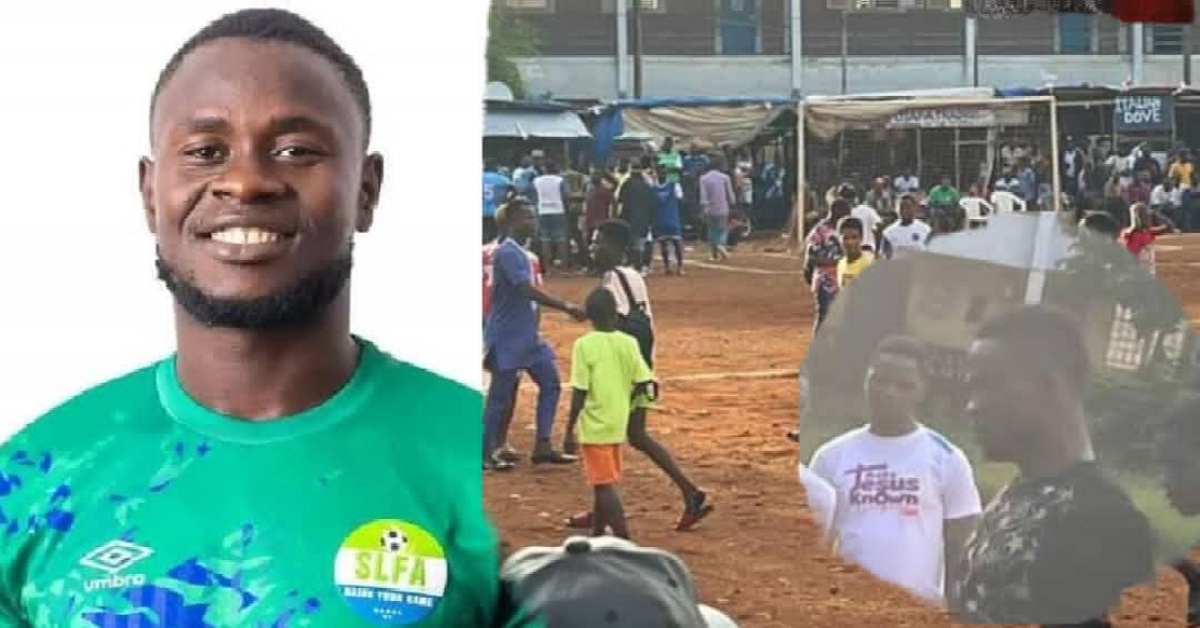 Leone Stars Striker Musa Tombo Spotted Playing on a 6 Aside Match in Eastern Freetown After Departing From Libya