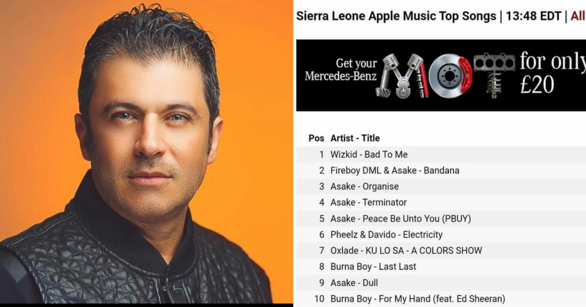 Sierra Leone Apple Top Songs: Nasser Ayoub Reacts as No Salone Artiste is Found on The List