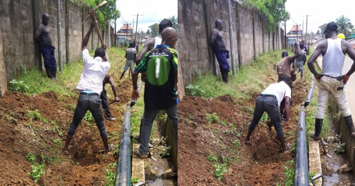 SALWACO Replaces Asbestos Pipes at Maxwell Khobe Street in Kenema