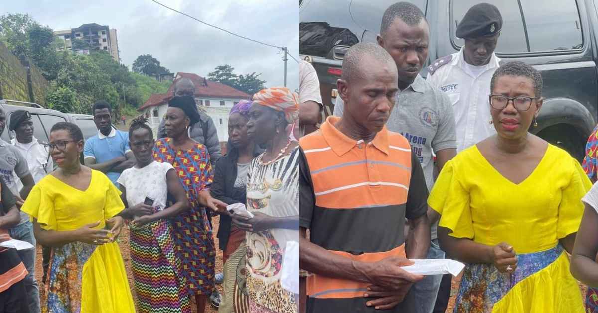 Freetown’s Mayor Yvonne Aki-Sawyerr Visits Bereaved Families of Spur Loop And Sea View Communities