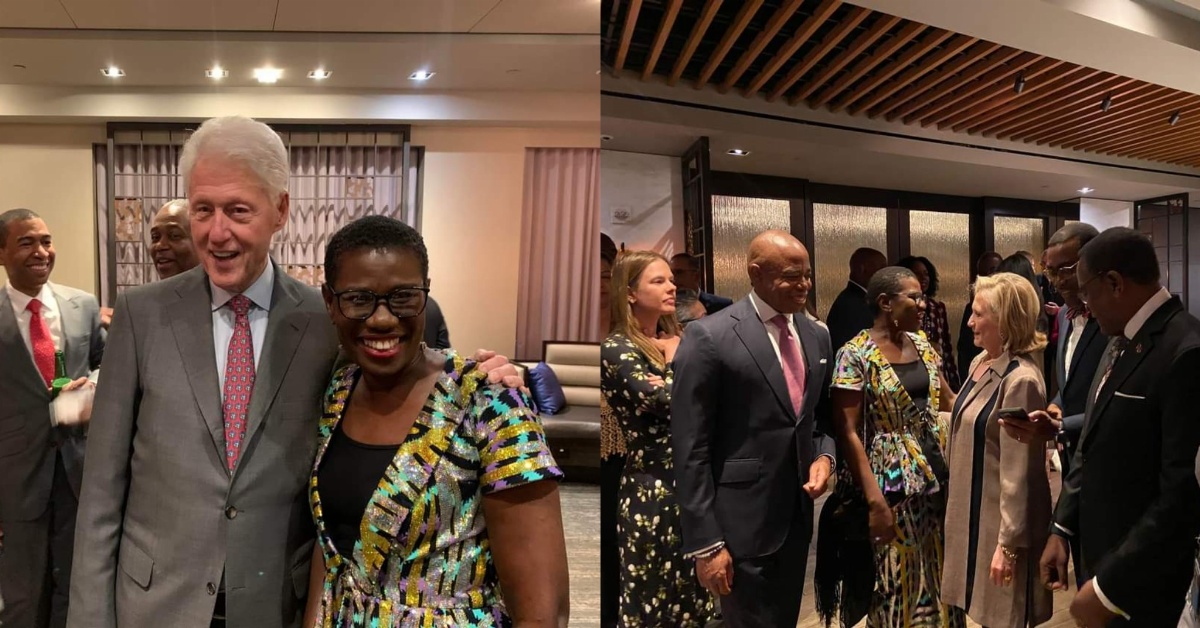 Mayor of Freetown, Yvonne Aki-Sawyerr Meets With Former U.S. President Bill Clinton and Wife Hilary Clinton