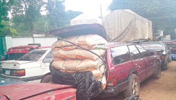 Seven Vehicles Arrested Smuggling Rice to Liberia