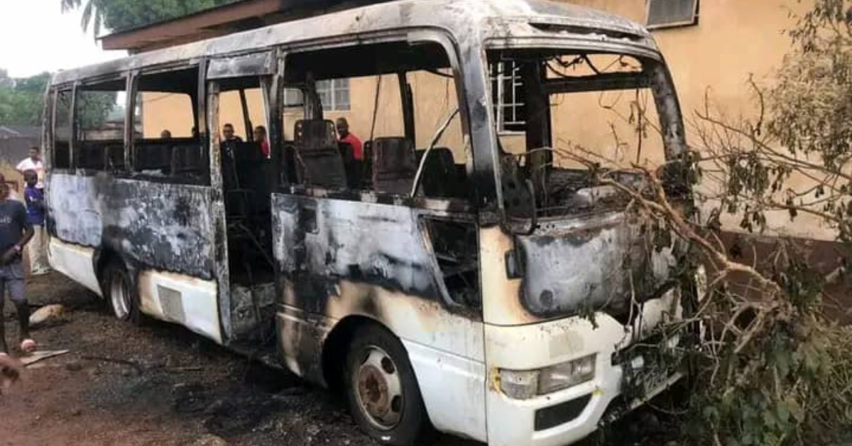 APC Lower Level Elections: Thugs Burn to Ashes a School Bus in Port Loko